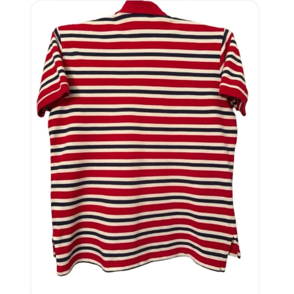 Pollo By Ralph Lauren, XL, Red, White, Blue striped Polo Pullover, Short Sleeves